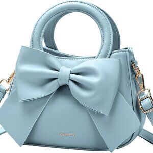 Elegant Small Vegan Leather Crossbody Purse with Cute Bow Knot - Eco-Friendly